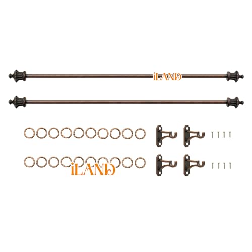 iLAND Miniature Dollhouse Accessories Metal Dollhouse Curtain Rods 2pcs Crown Toppers w/Brackets Rings for Easy Installing, Premium Copper Color 1/12 Accessories, Classic Decor for Doll House Window - style: Premium Bronze