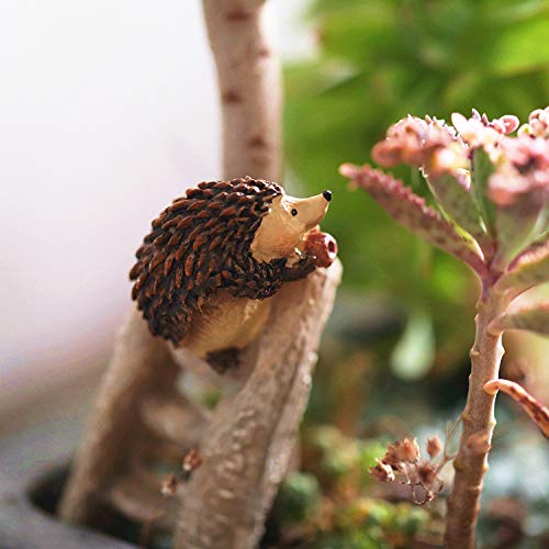 MUAMAX Miniatures Hedgehog Figurines Spring Hedgehog Decorations Spring Figurines Hedgehog Gifts,Mini Hedgehog Animals Micro Landscape Bonsai Craft Decor Miniature Garden Ornaments