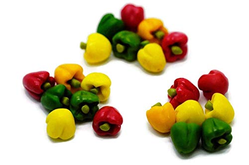 21 Psc Mix Colorful Sweet Pepper Vegetable Dollhouse Miniatures Food Kitchen