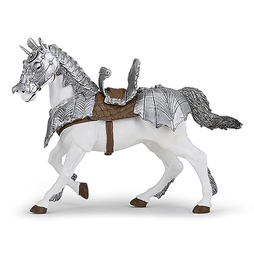 Papo - Realistic Armored Horse Figure - Ages 3+ - Fantasy & Medieval Collection - Creative Play Knights - Gift Idea Toy for Girls and Boys