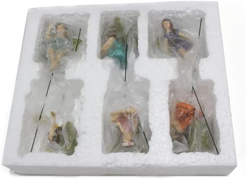 CUIWEI 6 Pcs Mini Garden Figurines Miniatures Fairies Decor for Fairy Outdoor Lawn Yard Home Decoration Indoor Lovely Vintage Resin Fairy Accessories - style: Art Deco