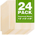 Basswood Sheets 12"x12"x1/8",3mm Basswood for Laser Cutting,Thin Plywood Board Unfinished Wood for Crafts, DIY Architectural Models Making, Wood Engraving (12inchx12inch-1/8-24Packs) - size: 12inchx12inch-1/8-24Packs