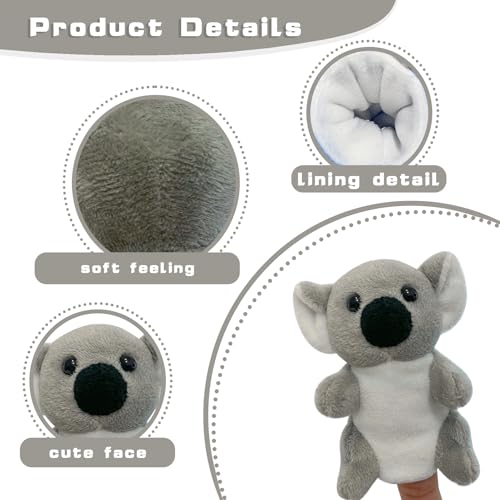 Farm 6pcs Finger Puppets Set, Cute Animal Puppet Mini Hand Puppets Role-Playing Story Animal Soft Plush Toy for Kids Monkey, Fox, Squirrel, Raccoon, Panda, Koala (jungle01) - color: Jungle01
