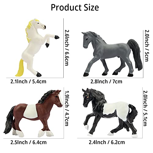 Toymany 12PCS 2-3" Tiny Horse Figurines Toy Set, Plastic Pony Small Foal Figures, Birthday Gift Cupcake Horse Cake Topper for Kids Toddlers - style: C-Horses