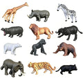 12 PCS Forest Animals Figurines Wildlife Jungle Animal Statue