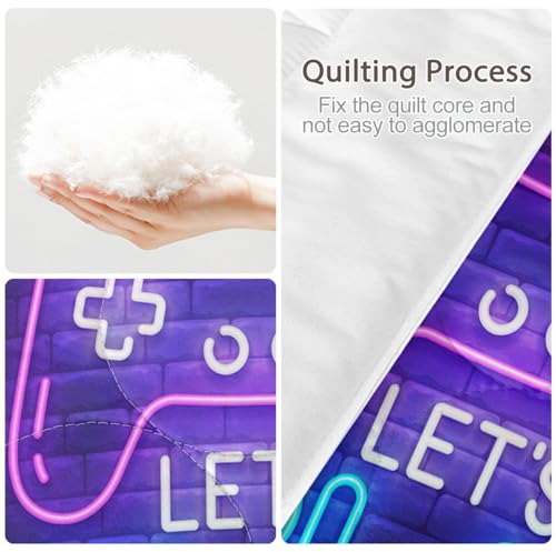 BlessLiving Gaming Comforter Trippy Gamer Comforter Set Queen - color: 20, size: Full/Queen