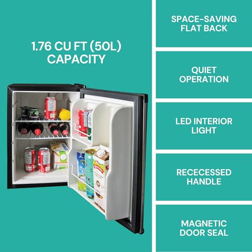 Koolatron 1.76 Cu. Ft. AC/DC Portable Fridge, Stainless Steel - color: Platinum Silver, size: Standard