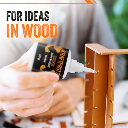 Wood Super Glue Liquid 1.75 oz - Instant Adhesive DIY Craft Laminate Cork