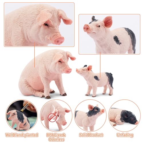 Toymany 8PCS Realistic Pig Figurines Set, Plastic Pig Figures Farm Animals Toys, Birthday Christmas Toy Gift for Kids Toddlers - style: 8PCS Pig