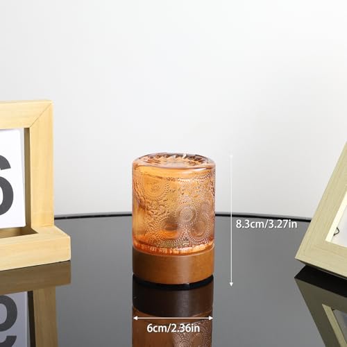 Small Battery Operated Light with Timer,Adult Night Lights for Bedroom,Mini Lamp for Lndoor Use in Bathroom, Hallway,Glass Light Lamp (Copper) - color: Copper