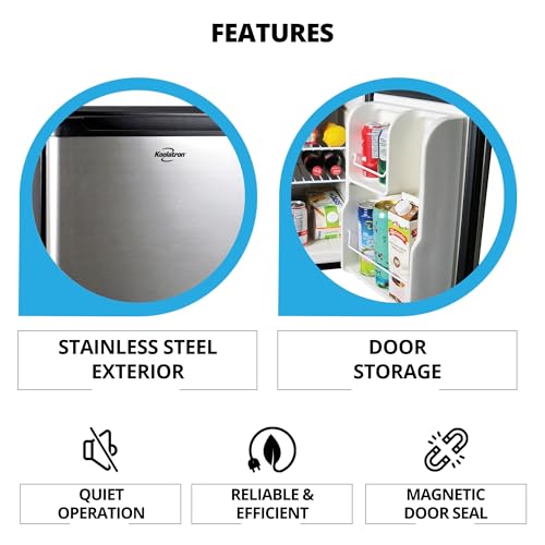 Koolatron 1.76 Cu. Ft. AC/DC Portable Fridge, Stainless Steel - color: Platinum Silver, size: Standard