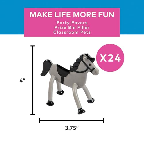 Fun Express Horse Toys for Girls Boys - 24 Pack Animal Figurines