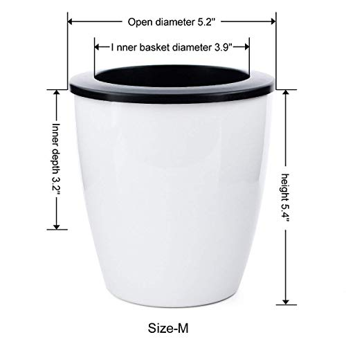 5.2“ Self Watering Planter White Flower Pot, 3 Pcs Medium Planter Pot, Mini Plant Pot, for All Plants, Herbs, African Violets, Succulents, Flowers Or Start Plants, White, 5 inch - size: 5.2 Inch