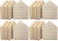 6 Inch 4 Pieces Unfinished Wooden House Shaped Blocks for Crafts Blank Wood House Freestanding Mother's Day Memorial Sign，1 Inch Thick MDF (Pack of 4) - size: 6 in (Pack of 4)