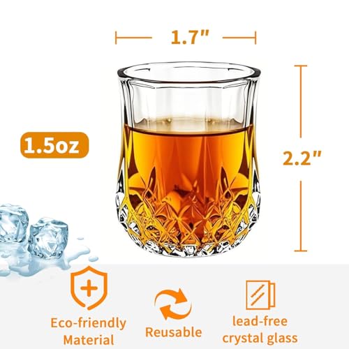 Shot Glasses Set of 24-1.5oz Small Mini Shot Glasses Classic Whisky Vodka Tequila Sherry Brandy Cordial Mini Snifters Glasses For Parties Bars
