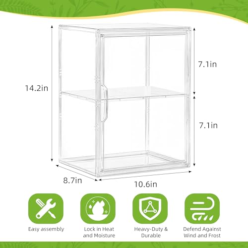 Mini Greenhouse Indoor with Magnetic Door, L-2tier-1pcs - size: L-2tier