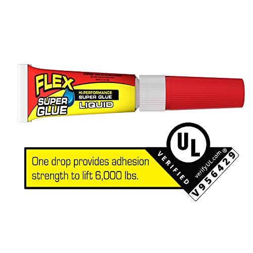 Flex Super Glue Liquid, (2) 3 Gram Tubes, 10-Pack, Clear, Instant Bond, Quick Dry, Cyanoacrylate Adhesive, Precision Tip for Wood, Metal, Plastic, Crafts, Ceramic, and Toy Repairs