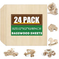 24 Pack Basswood Sheets 1/8 x 12 x 12 Inch for Crafts, Basswood Sheets Plywood Sheets for Laser Cutting & Engraving, Architectural Models.Unfinished Wood Sheets for DIY Projects. - size: 24P 12x12x1/8in