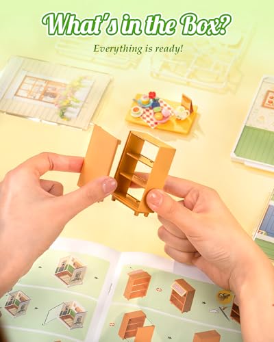 Rolife Super Creator Mini Series, DIY Plastic Miniature Kits Retail Store Series, Mini Model House Building Set for Teens Aged 14+, DIY Crafts/Hobbies for Adults (Floral Dining Room) - style: Floral Dining Room