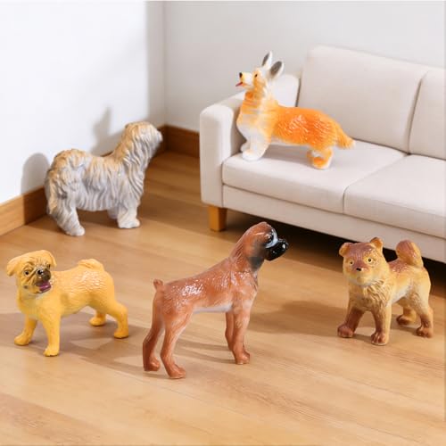 SIENON 12PCS Realistic Mini Dog Figures Pet Toys - size: 12 Pieces Miniature Dog Figures