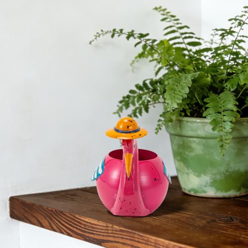 Flamingo Planter Small Succulent Pots Metal Animal Planters - color: Pink Flamingo Planter