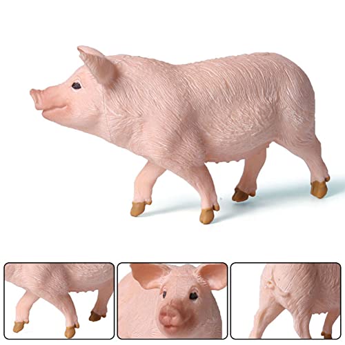 BLAPNK 4 Pcs Realistic Farm Pig Animals Model Figure Toy Set, Barn Farm Pig Family Figurines Collection Playset Preschool Science Educational Learn Cognitive Props