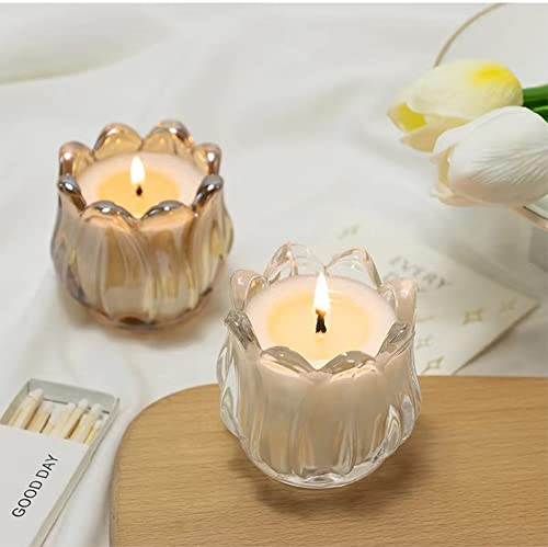 GOLDEAL 12Pcs Gold Votive Candle Holders, Thick Glass Tea Light Candle Holder Bulk, Tealight Candle Jars for Wedding Table Decor, Party Supplies, Bridal Shower Decorations, Centerpieces for Tables - color: Gold