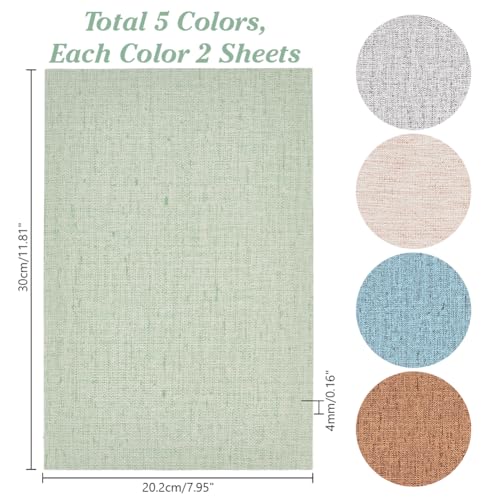 10 Sheets Dollhouse Wallpaper, 5 Colors Self Adhesive Textured Stickers Waterproof Floorboard Sticker Gloss Card Sheet for Model and DIY Decor, 8x11.8 inch