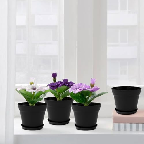 GARDIFE 20 Pack 4 inch Plant pots, planters for Indoor Plants, Flower pots, Black - color: 4-black, size: 4 inch