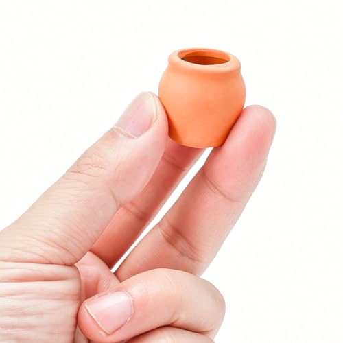 ONEST 12 Pieces Miniature Tiny Clay Pots Mini Flower Pottery Planter for DIY Garden Plants Office Home Decoration - color: 12 Pieces
