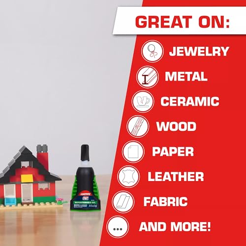 Loctite Super Glue Repositionable Gel, Clear, 0.14 fl oz Bottle, 1 Pack - Superglue for Plastic, Wood, Metal, Crafts & Repair, Cyanoacrylate Adhesive Instant Glue - size: 1 Pack