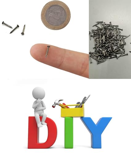 Tiny Wooden Nails for DIY Craft Projects, Antique Drawer Repairing, Mini Boxes Decorative Accessories[Set of 200pcs] (1×10mm, Light-Black) - color: Black, style: 1*10mm