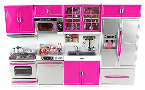 AZ Trading & Import Psk54 My Modern Kitchen Full Deluxe Kit Battery Operated Kitchen Playset: Refrigerator, Stove, Microwave, Mix