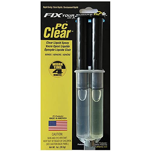 PC Products - 70147-3 PC-Clear Epoxy Adhesive Liquid, 1oz Double Syringe, 3-Pack, Clear 70147 - size: 1 oz Double Syringe, 3-Pack
