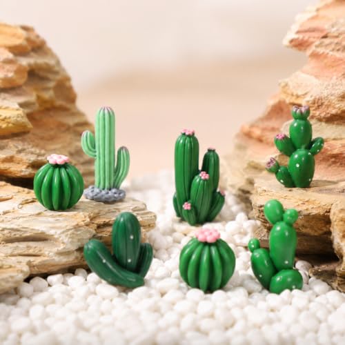 36pcs Mini Resin Cactus Figurines Miniature Resin Cactus 12 Styles