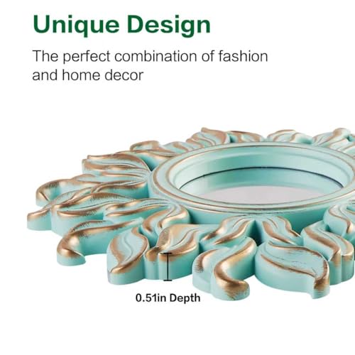 Decorative Wall Mirror, Round Green Mirror, 10 x 10in - color: Green