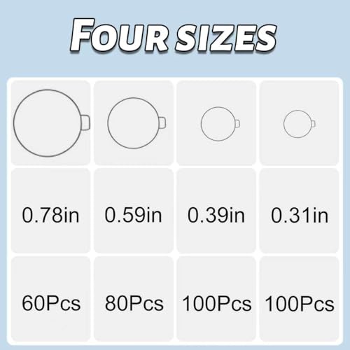 340 Pack Double Sided Adhesive Dots with Peel Handle, 4 Size