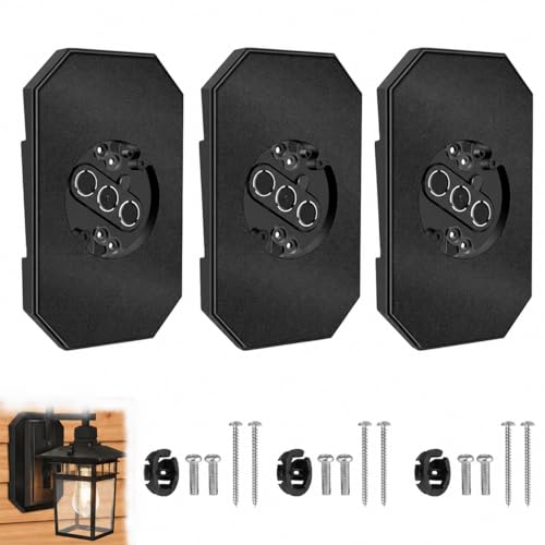 3 Pack Black Vinyl Siding Mounting Blocks for 1/2" Lap Double and 4" Siding - color: Rectangle Black, size: 3 pack
