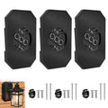 3 Pack Black Vinyl Siding Mounting Blocks for 1/2" Lap Double and 4" Siding - color: Rectangle Black, size: 3 pack