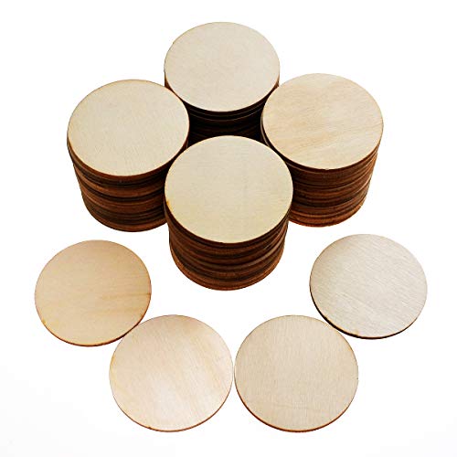 100 Pieces 2 Inch Unfinished Wood Circles - size: 2Inch-100PCS