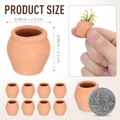Abaodam 8pcs Mini Ceramic Flower Pot Mini Plant Pots for Succulents Tiny Desktop Planters for Office Home Balcony Garden Decor Cute Small Clay Planter Set