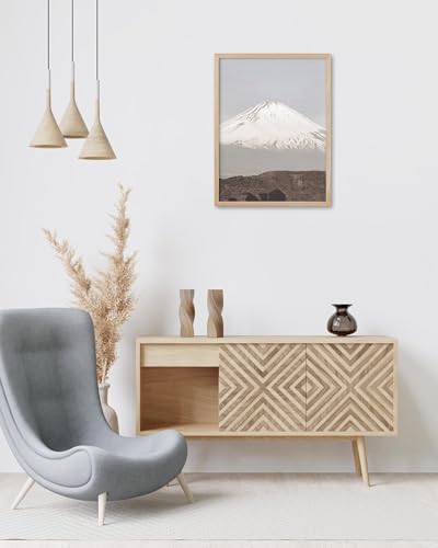 HesenDot Mount Fuji Framed Wall Art, Snow Mountain Canvas Print, 12x16in - color: Framed Mount Fuji
