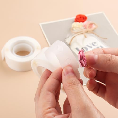 Briartw 1800 Pcs 1/8in (3mm) Clear Mini Glue Point Dots,6 Roll Double Sided Self-Adhesive Dots Stickers for Craft,Ultra Thin Adhesive Dots,Permanent Sticky DIY Craft Dots,for Small Embellishments - size: 1/8in (3mm)