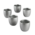 Ivy Lane Design Smooth Round Favor Flower Pot, Silver, Set of 5 - color: Silver, size: Round