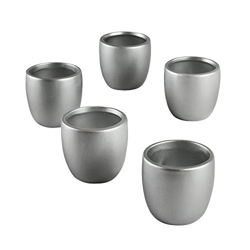Ivy Lane Design Smooth Round Favor Flower Pot, Silver, Set of 5 - color: Silver, size: Round