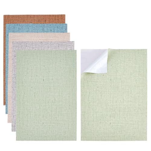 10 Sheets Dollhouse Wallpaper, 5 Colors Self Adhesive Textured Stickers Waterproof Floorboard Sticker Gloss Card Sheet for Model and DIY Decor, 8x11.8 inch