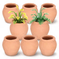 Abaodam 8pcs Mini Ceramic Flower Pot Mini Plant Pots for Succulents Tiny Desktop Planters for Office Home Balcony Garden Decor Cute Small Clay Planter Set