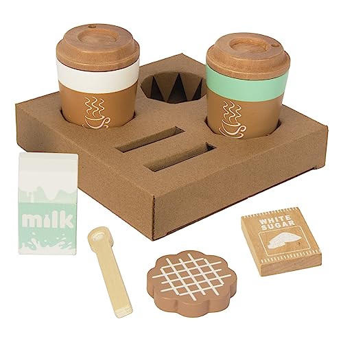 WOODENFUN Wooden Pretend Play Coffee Cup Toys,Play Kitchen Accessories