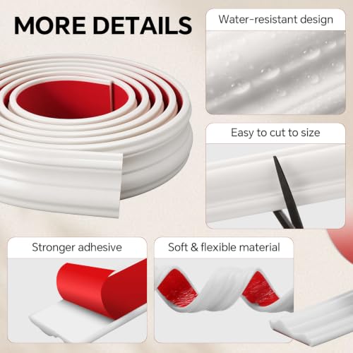 118 x 2.36 Inch Peel and Stick Molding Chair Rail Panel,White - color: White, size: 118 Inch X 2.36 in, style: Stylish