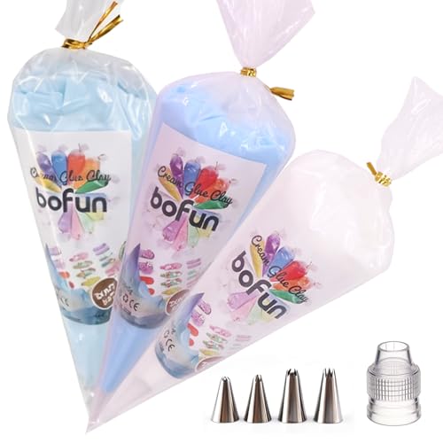Blue Whipped Cream Glue Clay Kit, Decoden Cream Glue Crafts for Teens - color: Light Blue